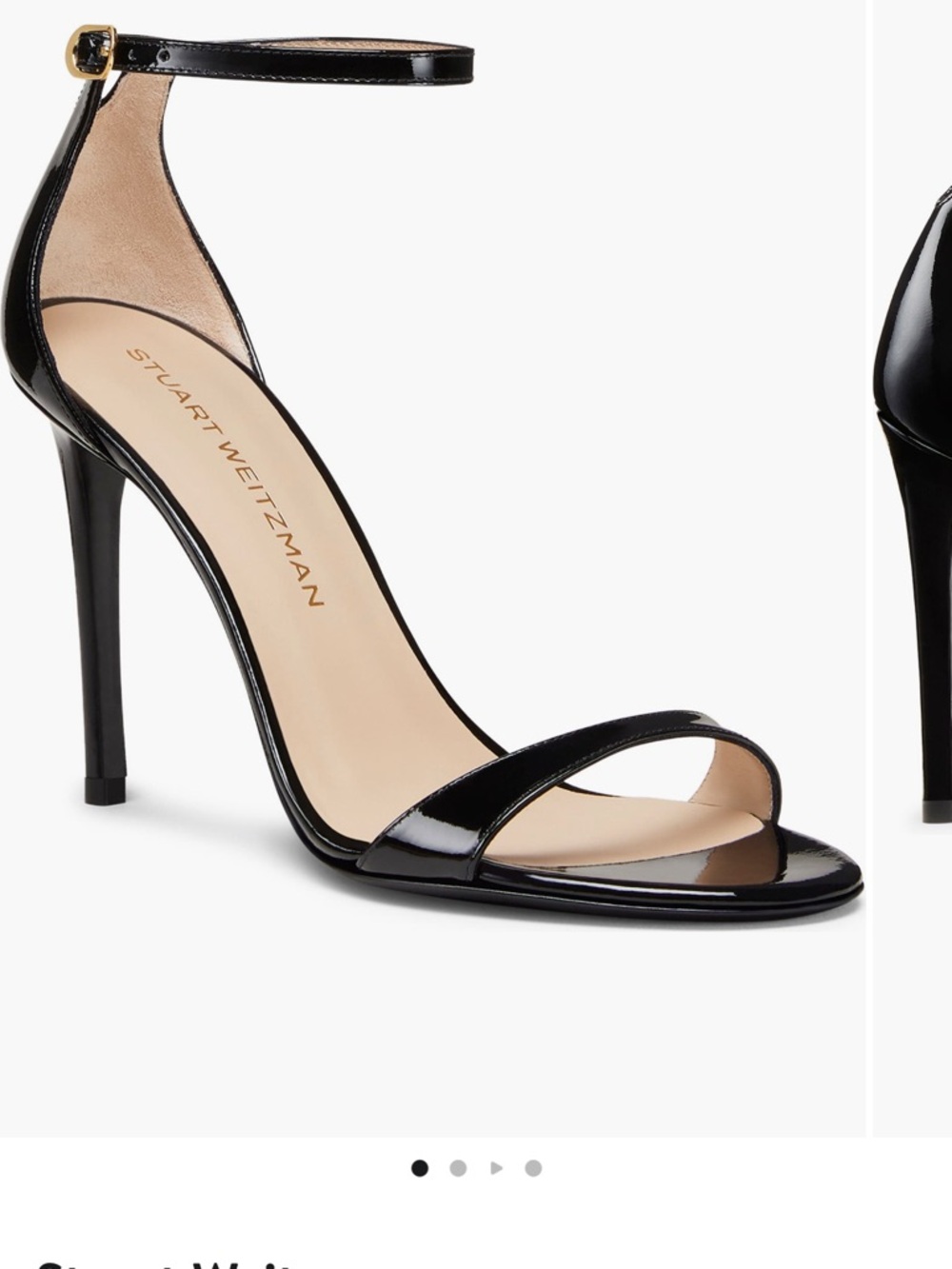 Stuart Weitzman Black Patent Nudist Curve